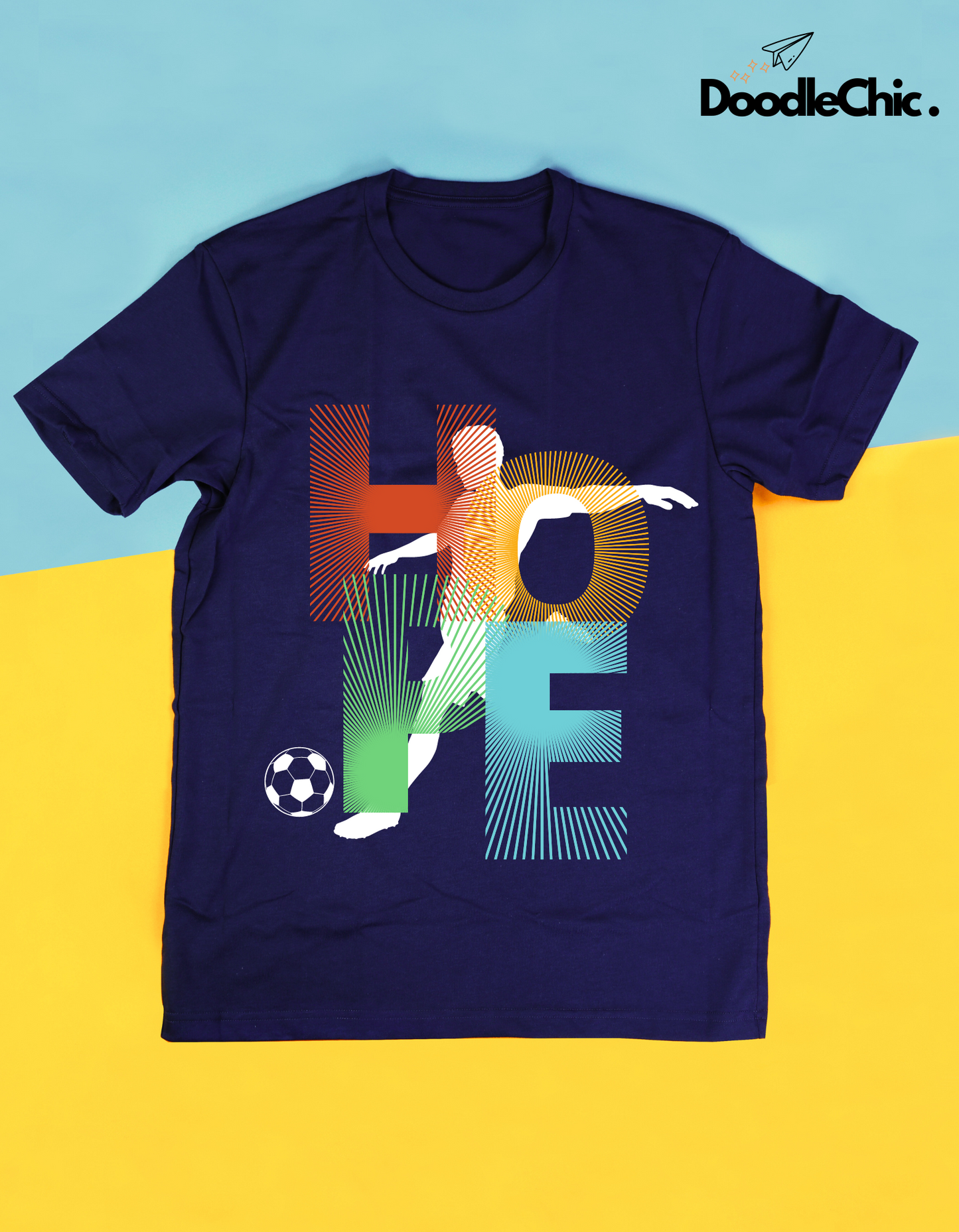 Hope Soccer Kids Organic Cotton T-shirt Navy Blue from DoodleChic