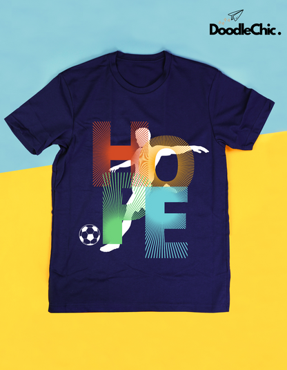 Hope Soccer Kids Organic Cotton T-shirt Navy Blue from DoodleChic