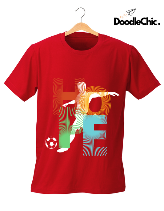 Hope Soccer Kids Organic Cotton T-shirt Red from DoodleChic