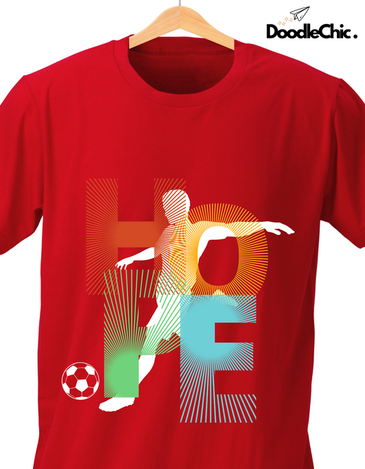 Hope Soccer Kids Organic Cotton T-shirt Red from DoodleChic