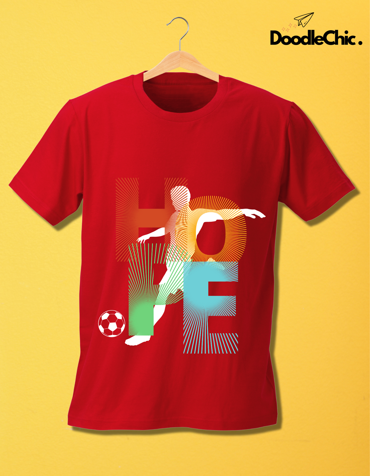 Hope Soccer Kids Organic Cotton T-shirt Red from DoodleChic