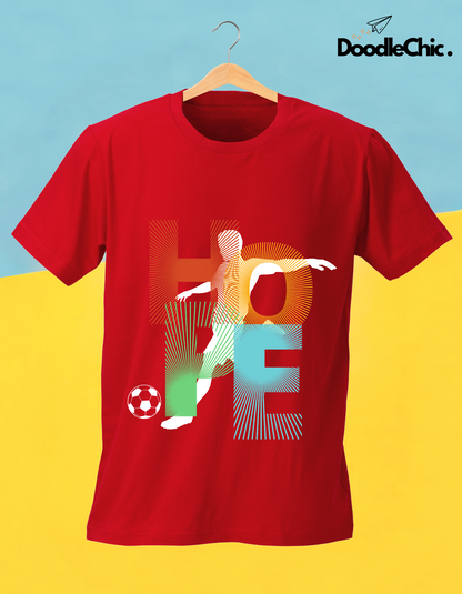 Hope Soccer Kids Organic Cotton T-shirt Red from DoodleChic
