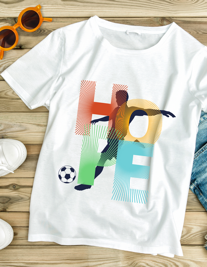Hope Soccer Kids Organic Cotton T-shirt White from DoodleChic