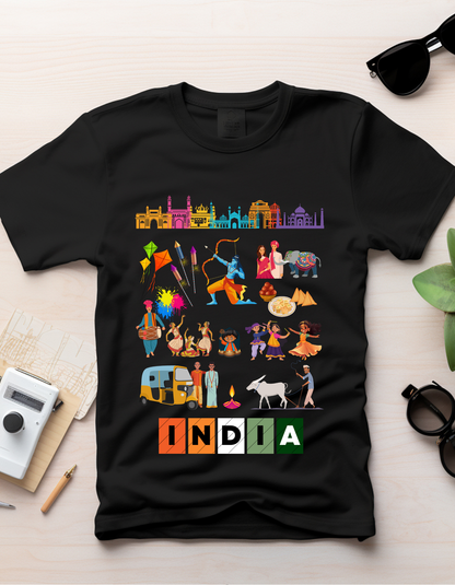 India Kids Organic Cotton T-shirt Black from DoodleChic