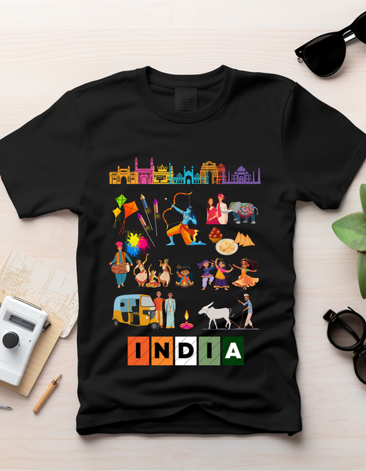 India Kids Organic Cotton T-shirt Black from DoodleChic
