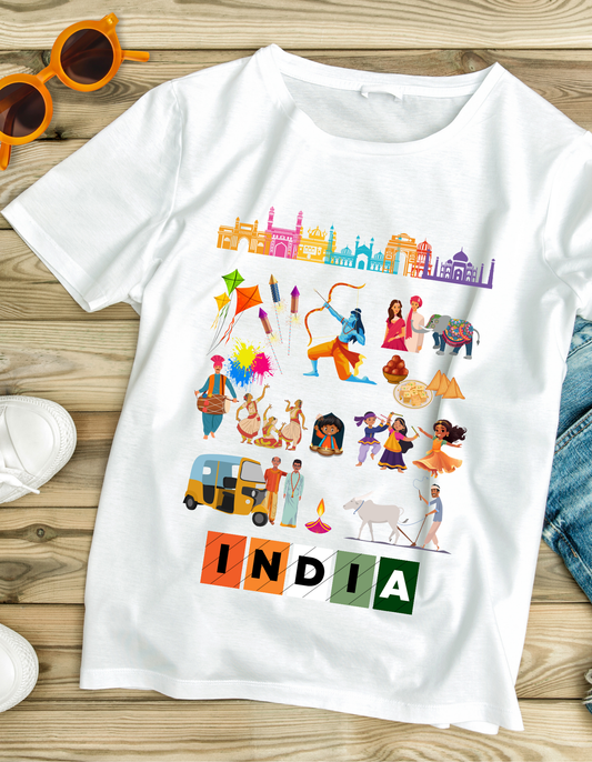 India Kids Organic Cotton T-shirt White from DoodleChic
