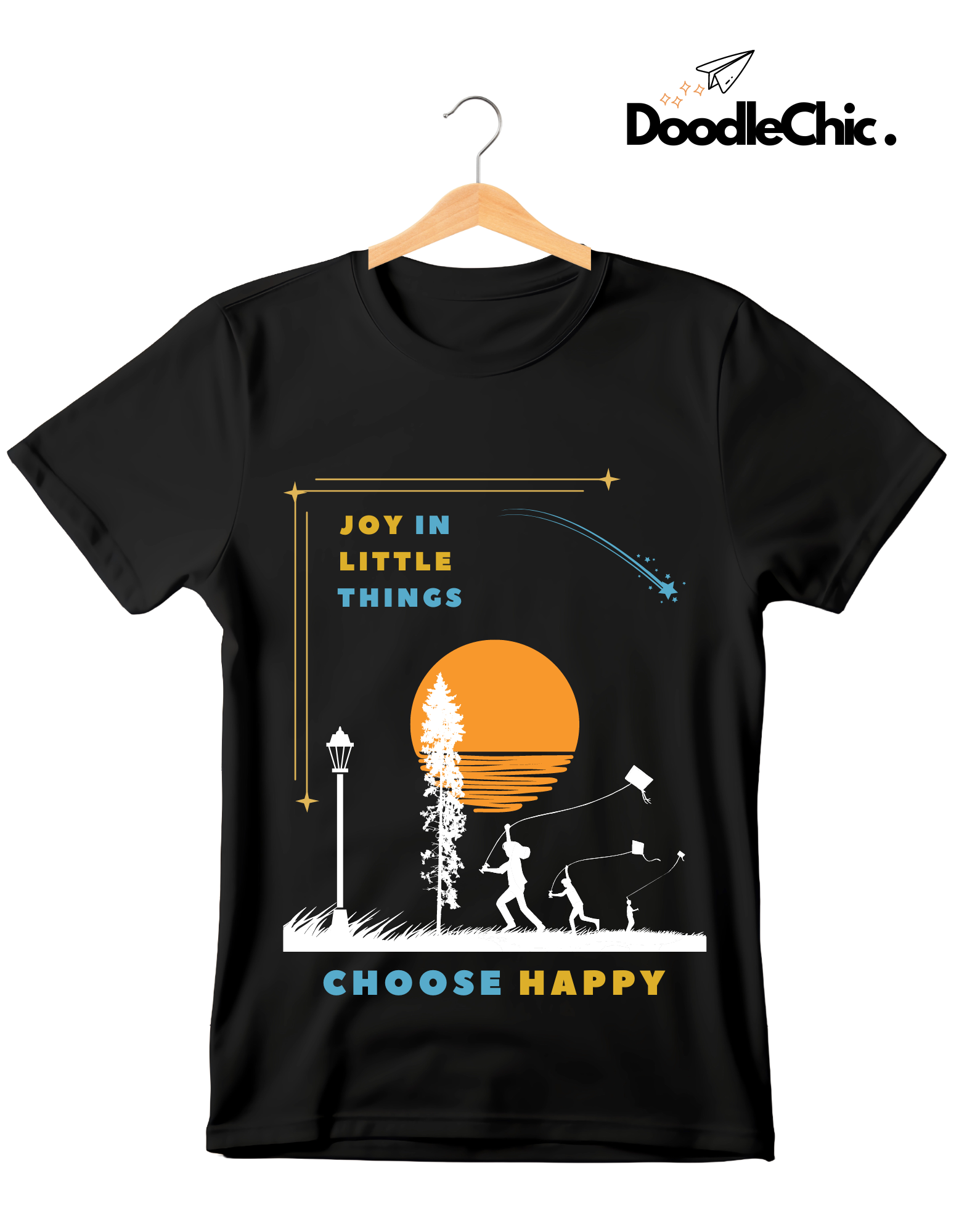 Joy in Little Things Kids Organic Cotton T-shirt Black from DoodleChic
