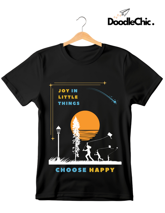 Joy in Little Things Kids Organic Cotton T-shirt Black from DoodleChic