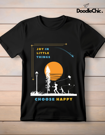 Joy in Little Things Kids Organic Cotton T-shirt Black from DoodleChic