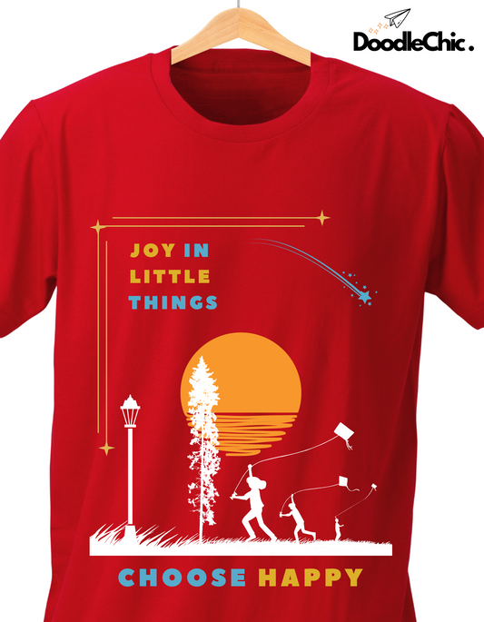Joy in Little Things Kids Organic Cotton T-shirt Red from DoodleChic