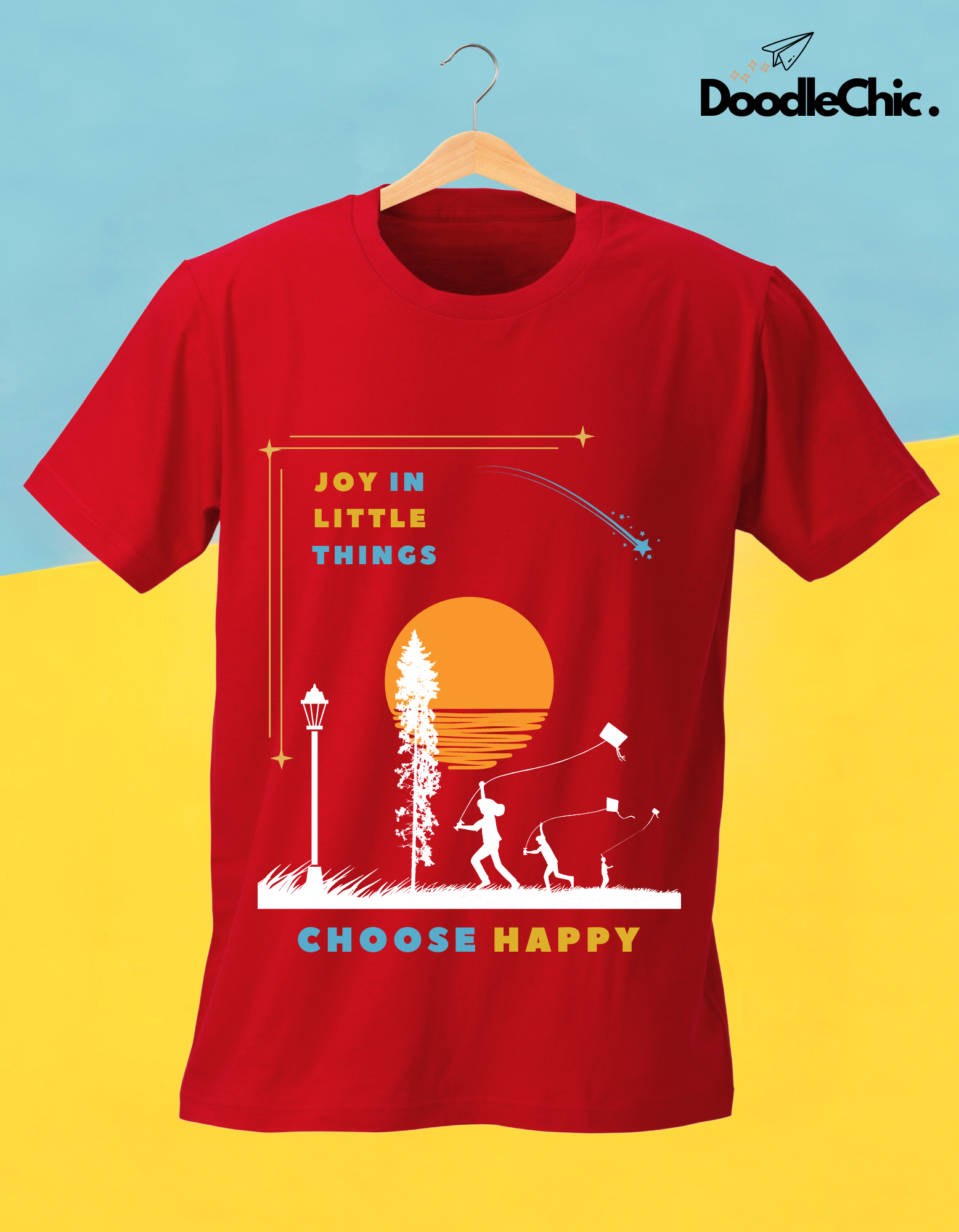 Joy in Little Things Kids Organic Cotton T-shirt Red from DoodleChic