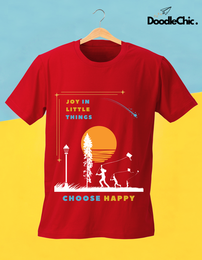 Joy in Little Things Kids Organic Cotton T-shirt Red from DoodleChic