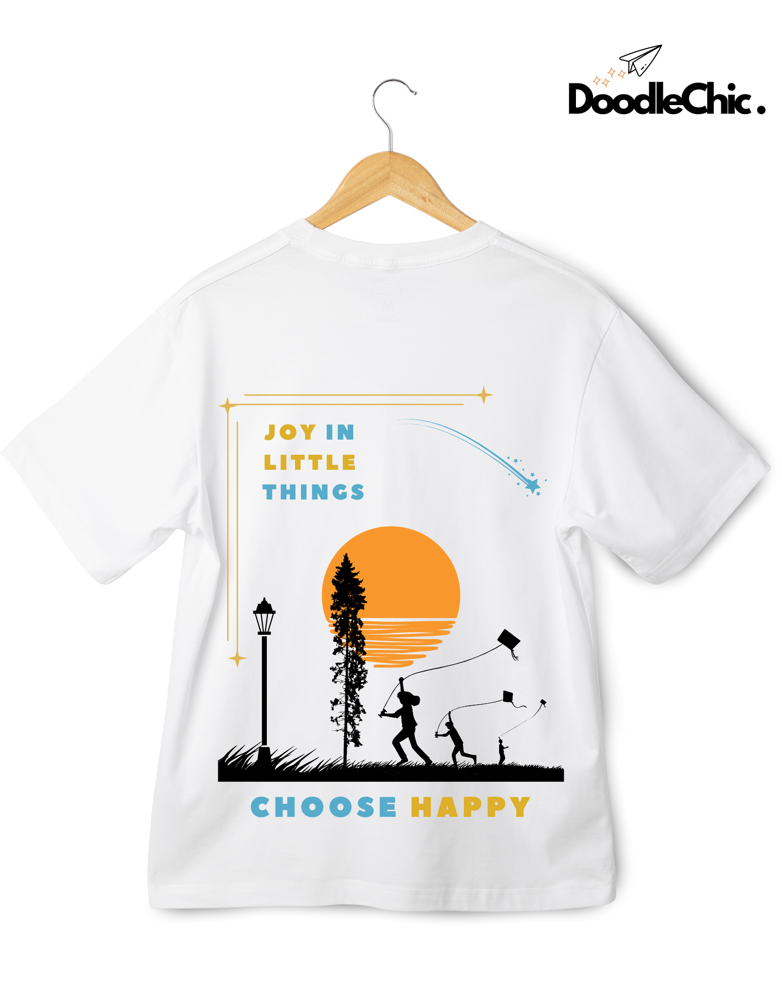 Joy in Little Things Kids Organic Cotton T-shirt White from DoodleChic
