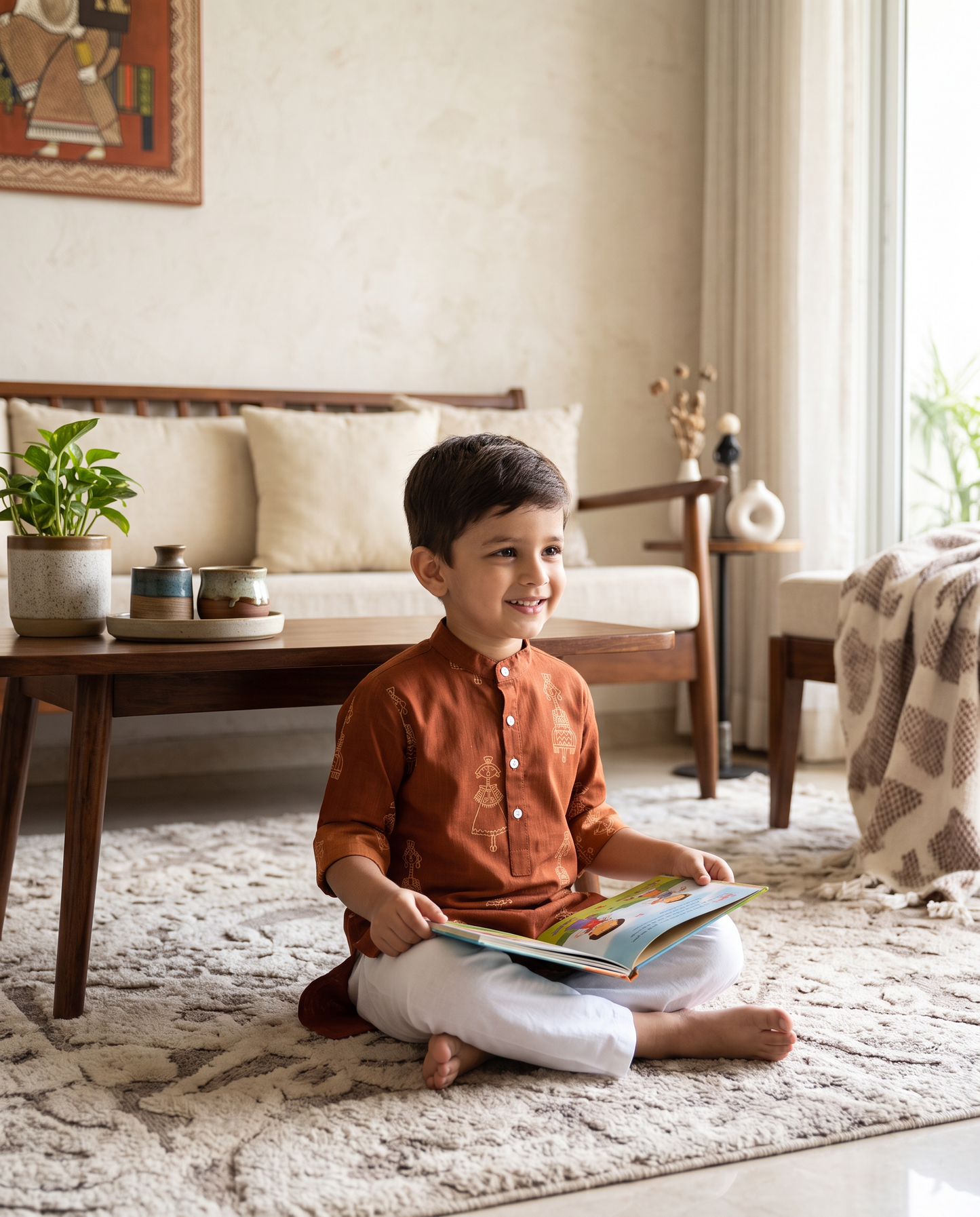 अBIR Maati Kahani Long Kurta for Boys