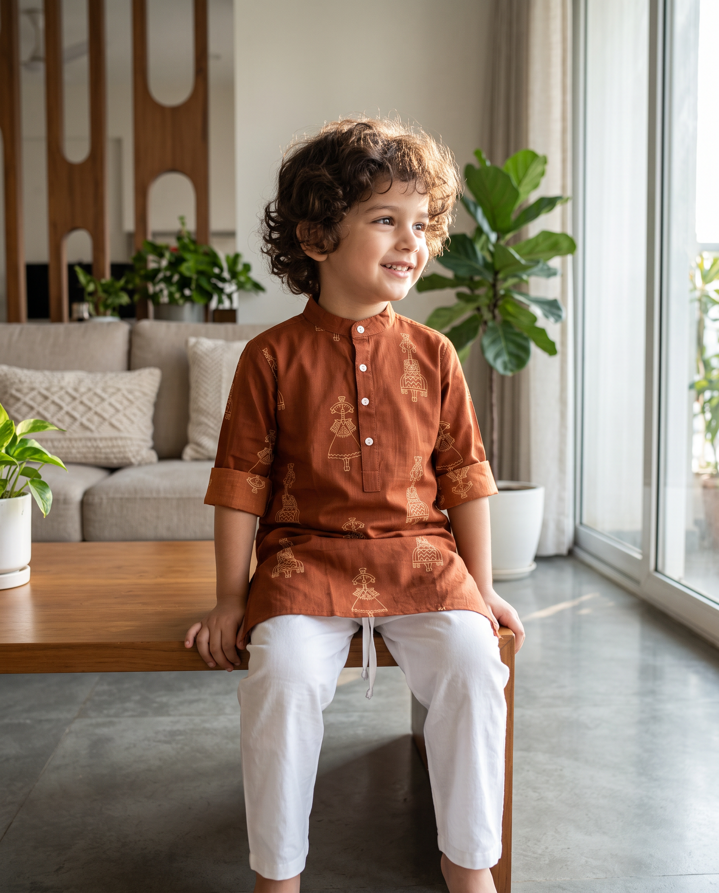 अBIR Maati Kahani Long Kurta for Boys