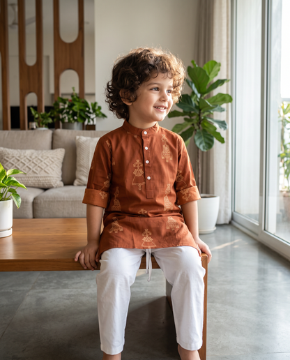 अBIR Maati Kahani Long Kurta for Boys