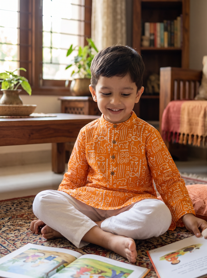अBIR Kesariya Kahani Long Kurta for Boys