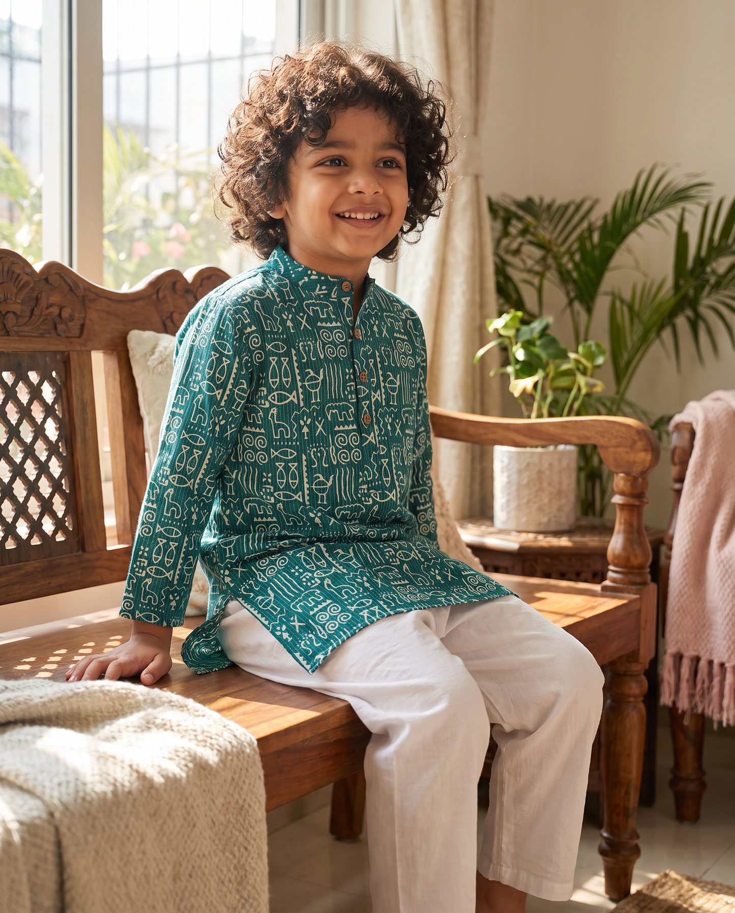अBIR Hariyali Utsav Long Kurta for Boys