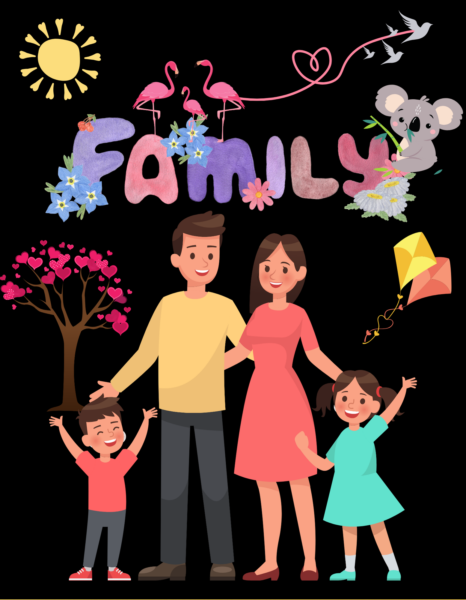 My Family Kids Organic Cotton T-shirt Black from DoodleChic