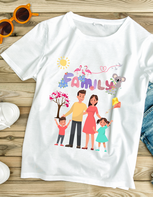 My Family Kids Organic Cotton T-shirt White from DoodleChic
