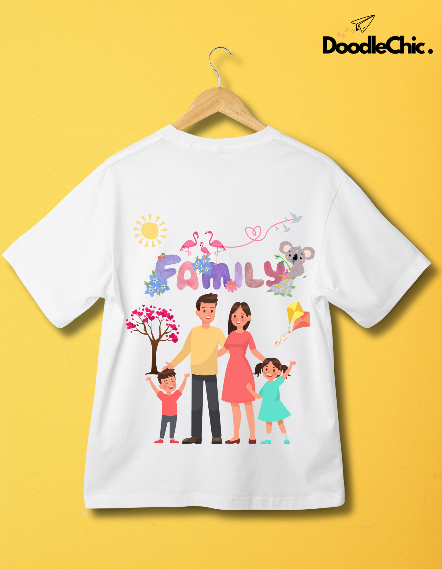 My Family Kids Organic Cotton T-shirt White from DoodleChic