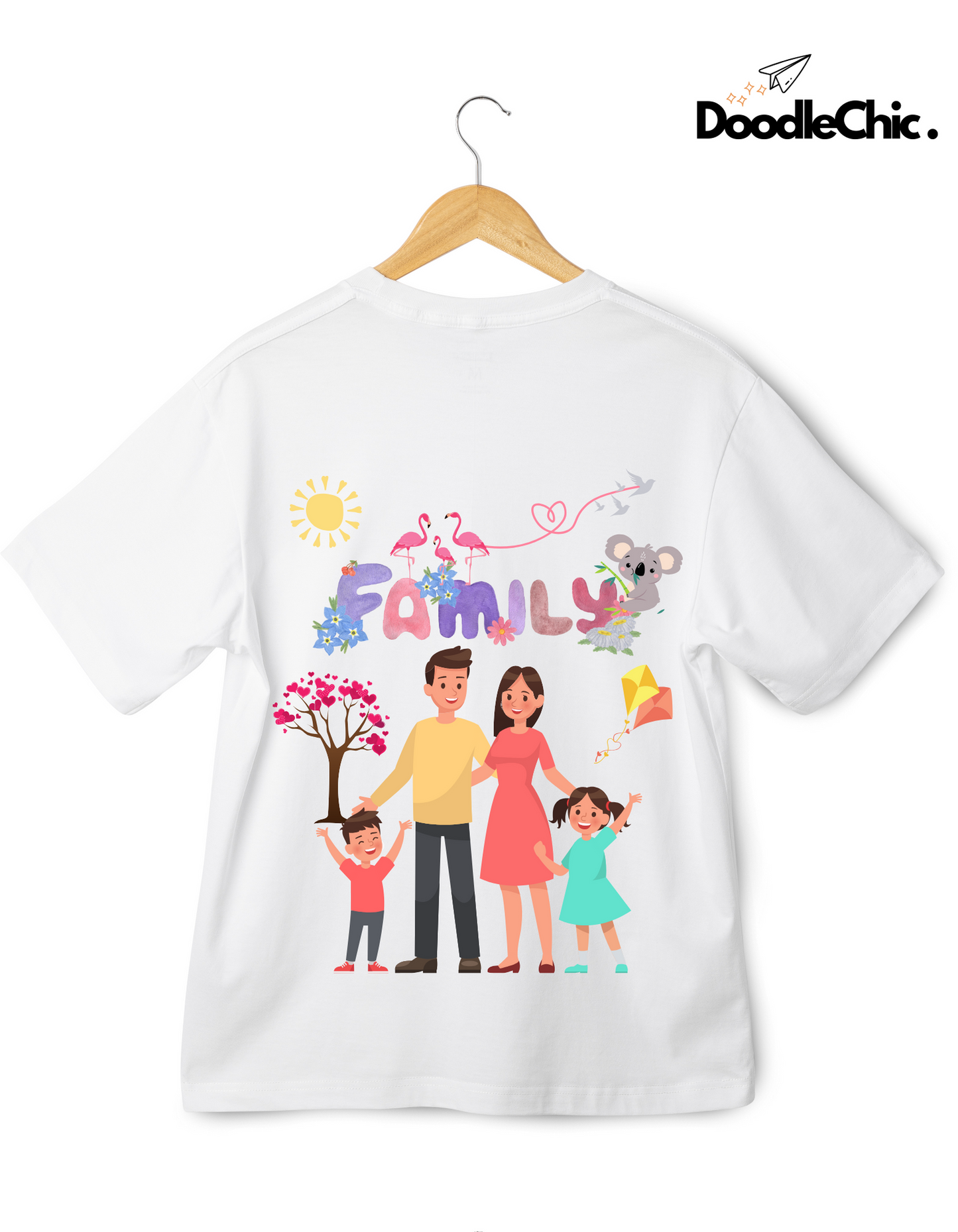 My Family Kids Organic Cotton T-shirt White from DoodleChic