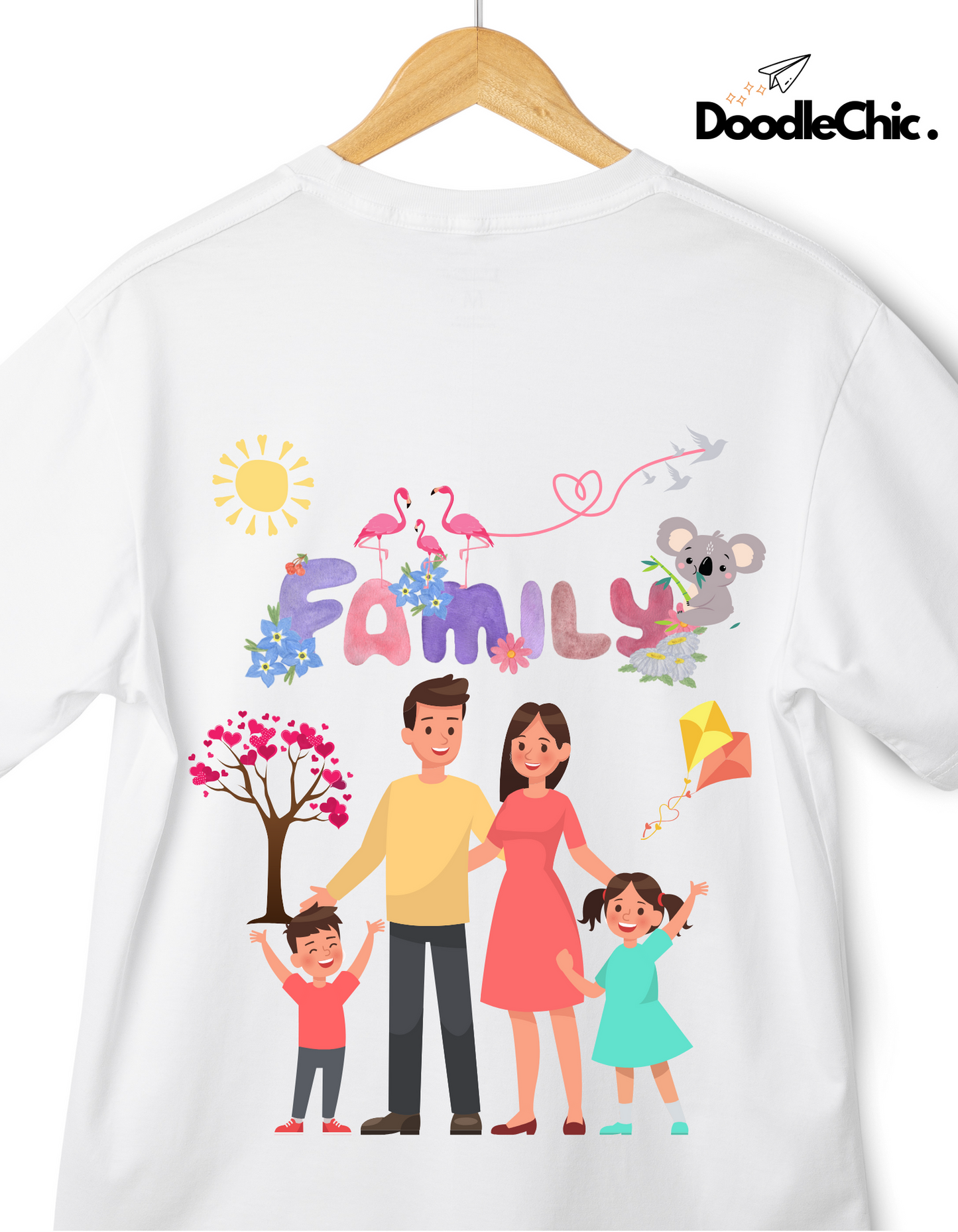 My Family Kids Organic Cotton T-shirt White from DoodleChic
