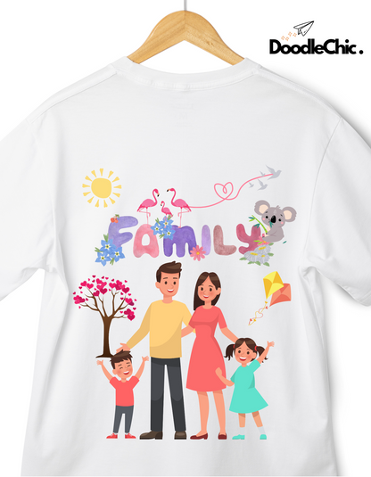 My Family Kids Organic Cotton T-shirt White from DoodleChic