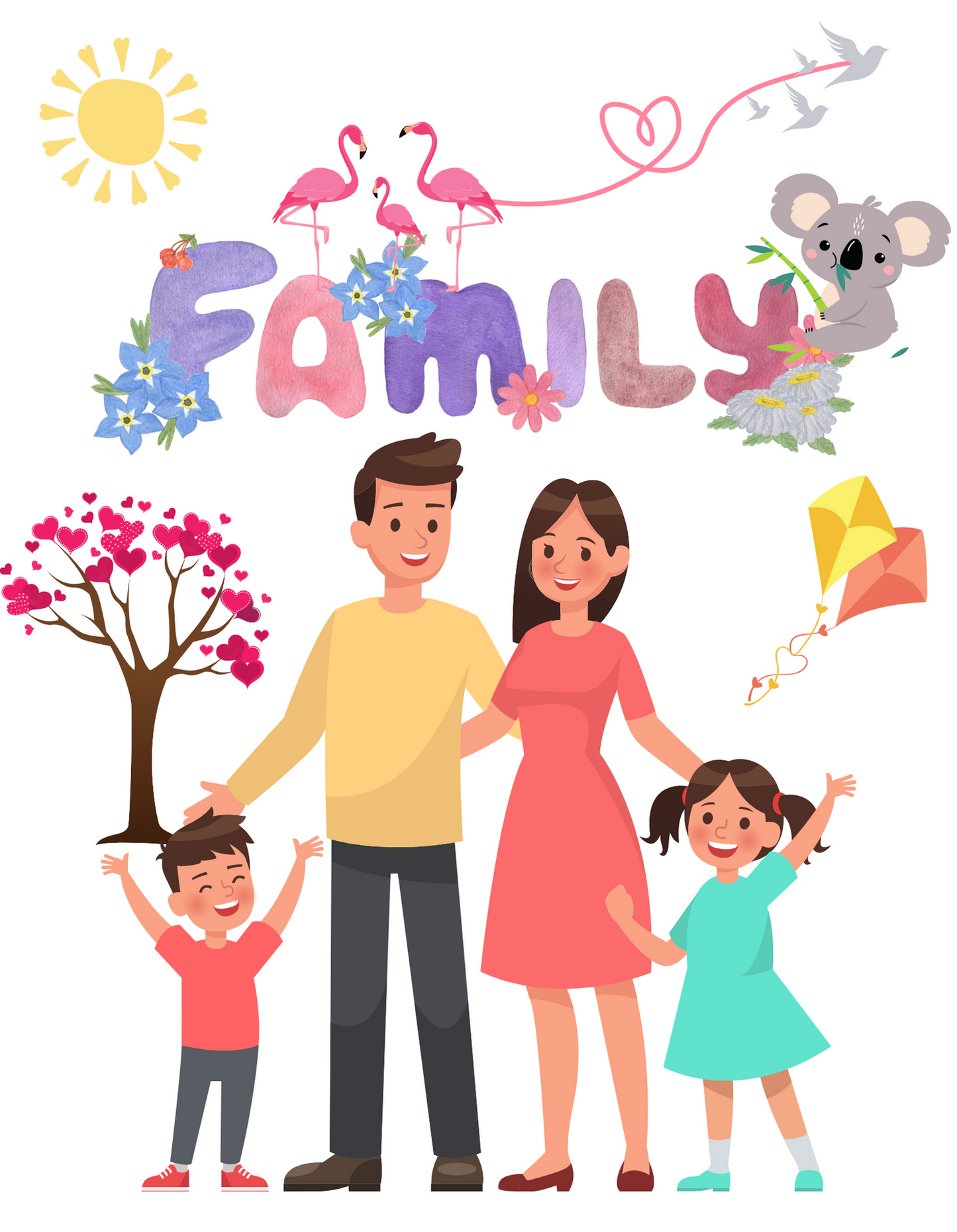 My Family Kids Organic Cotton T-shirt White from DoodleChic