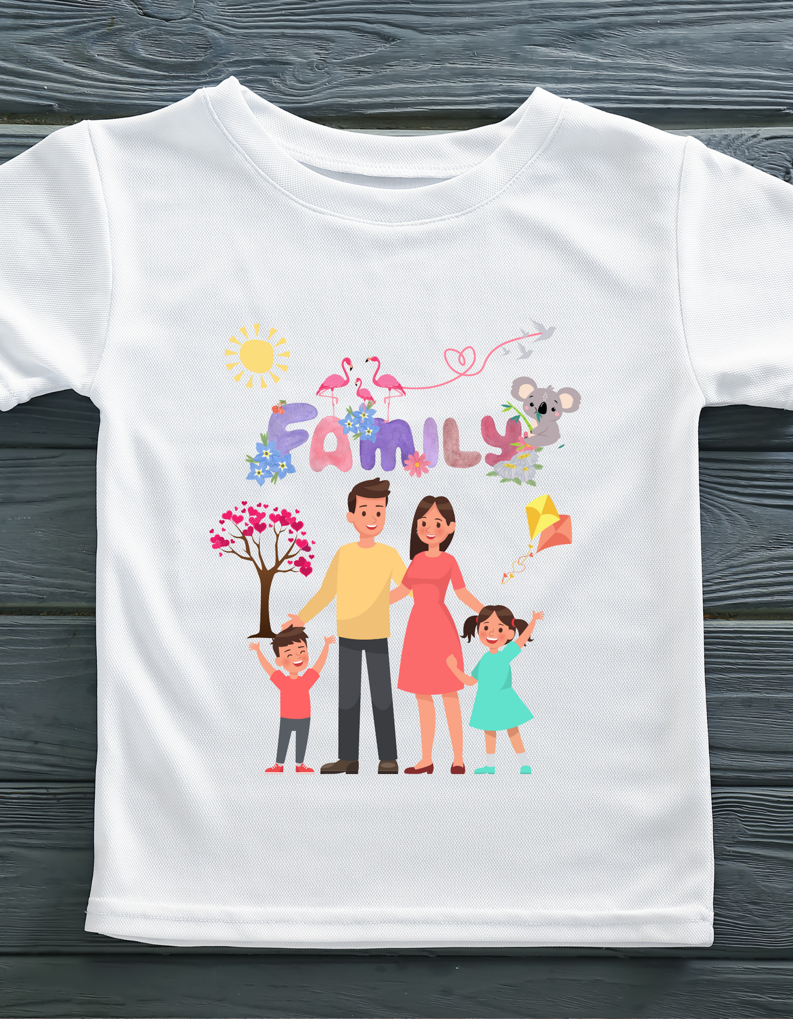 My Family Kids Organic Cotton T-shirt White from DoodleChic