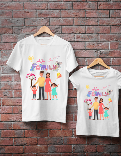 My Family Kids Organic Cotton T-shirt White from DoodleChic