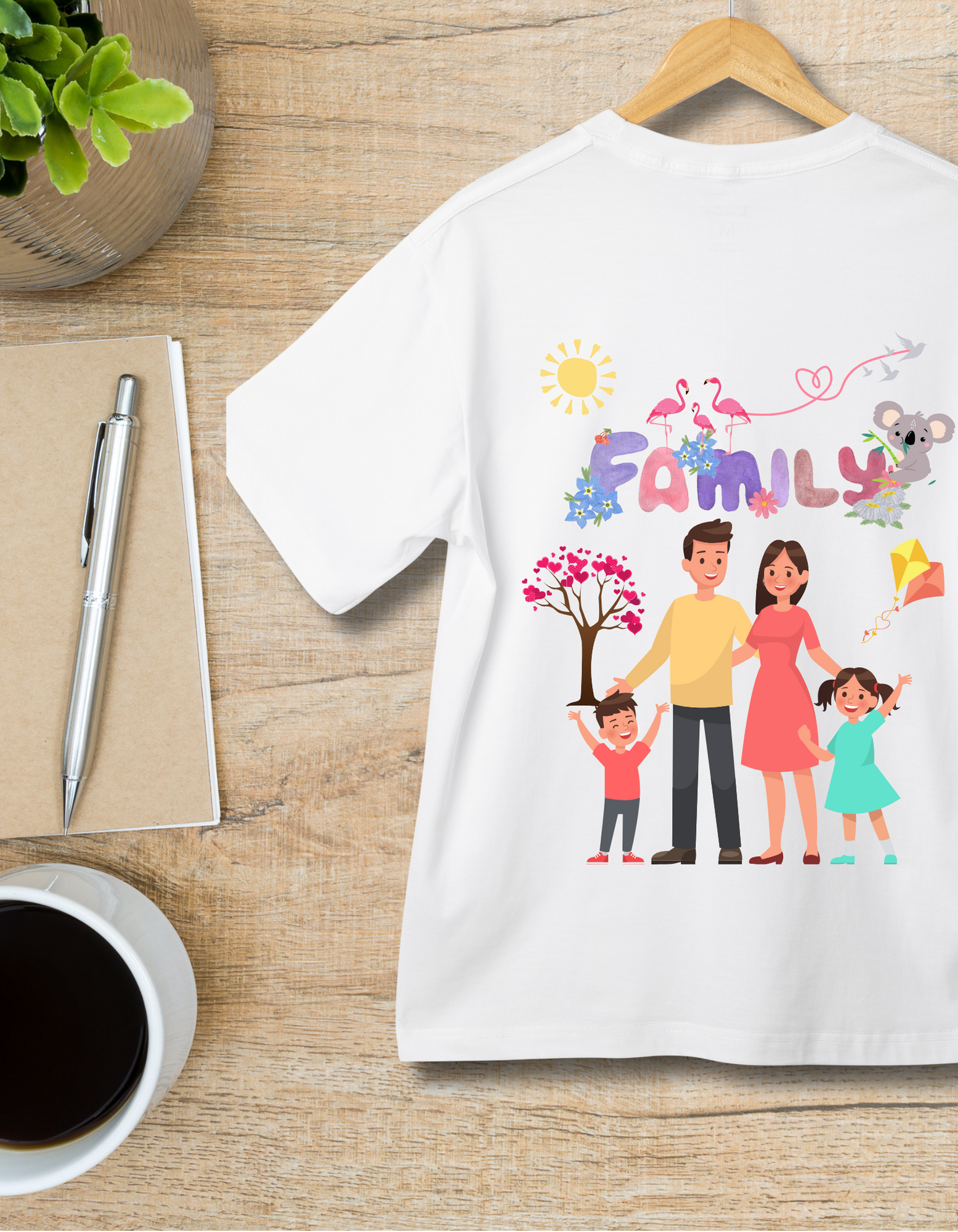My Family Kids Organic Cotton T-shirt White from DoodleChic