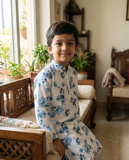 अBIR Neel Phool Kurta for Boys