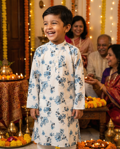 अBIR Neel Phool Kurta for Boys