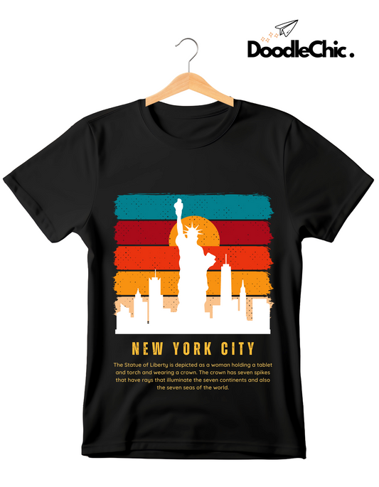 New York City NYC Kids Organic Cotton T-shirt Black from DoodleChic