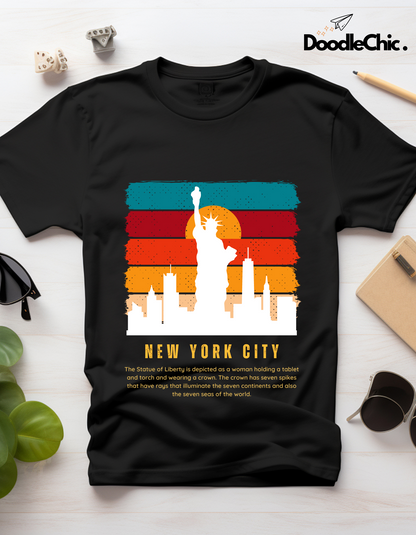 New York City NYC Kids Organic Cotton T-shirt Black from DoodleChic