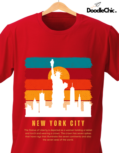 New York City NYC Kids Organic Cotton T-shirt Red from DoodleChic