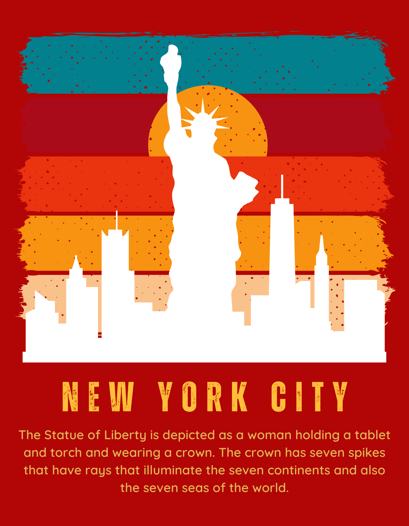 New York City NYC Kids Organic Cotton T-shirt Red from DoodleChic