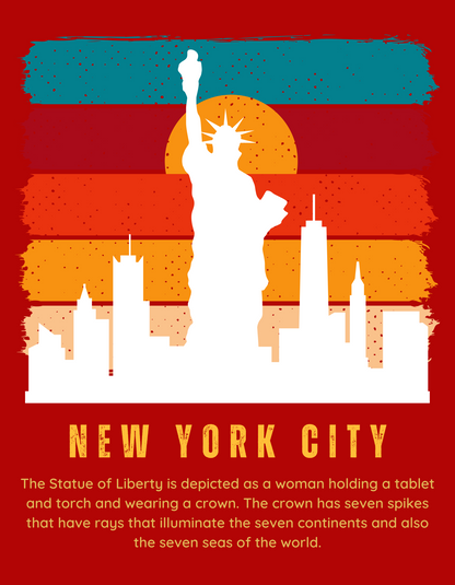 New York City NYC Kids Organic Cotton T-shirt Red from DoodleChic