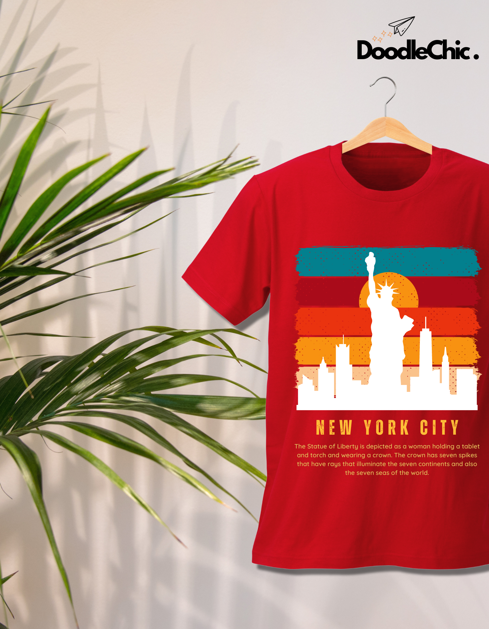 New York City NYC Kids Organic Cotton T-shirt Red from DoodleChic