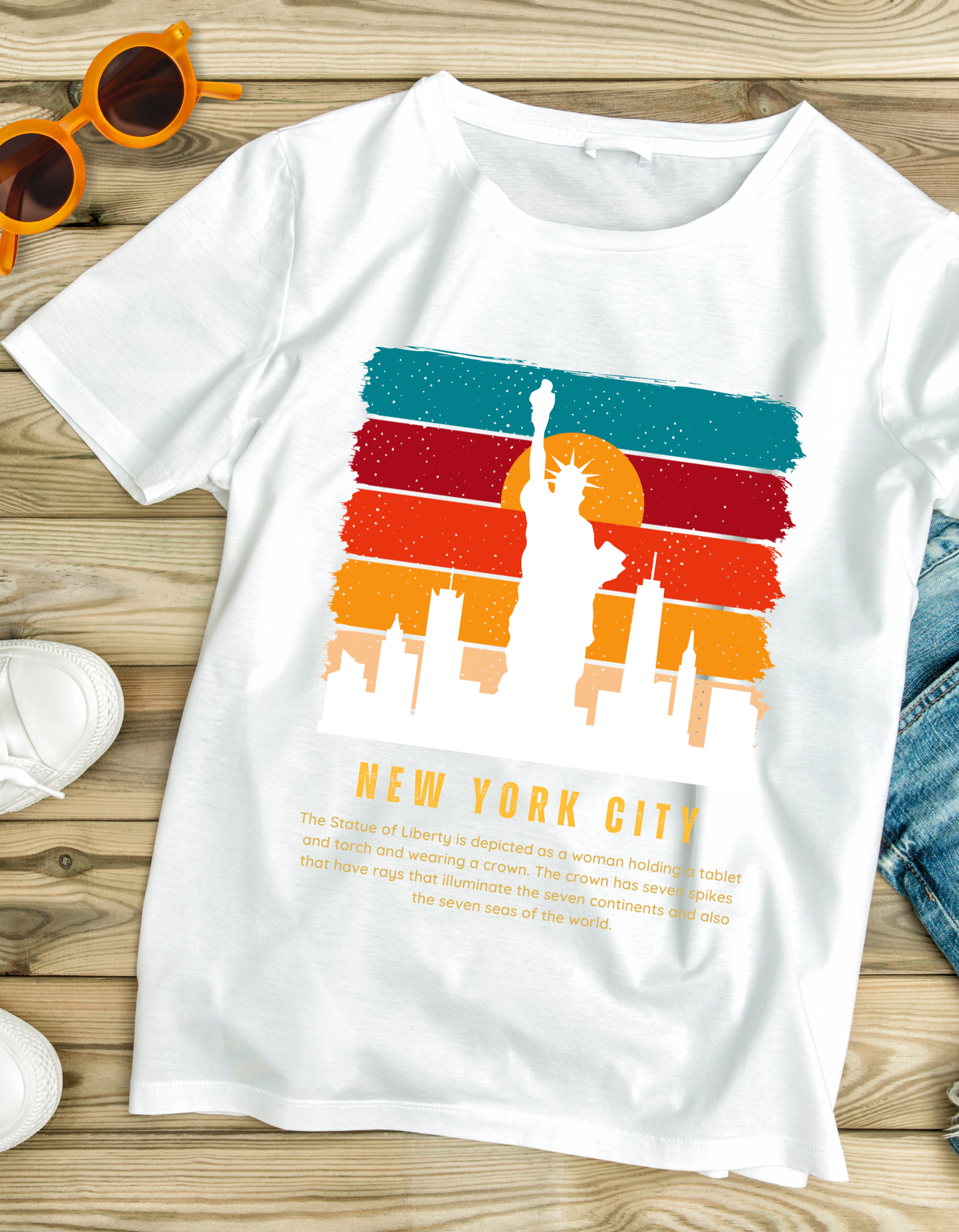 New York City NYC Kids Organic Cotton T-shirt White from DoodleChic