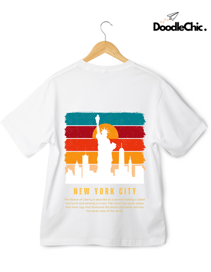 New York City NYC Kids Organic Cotton T-shirt White from DoodleChic