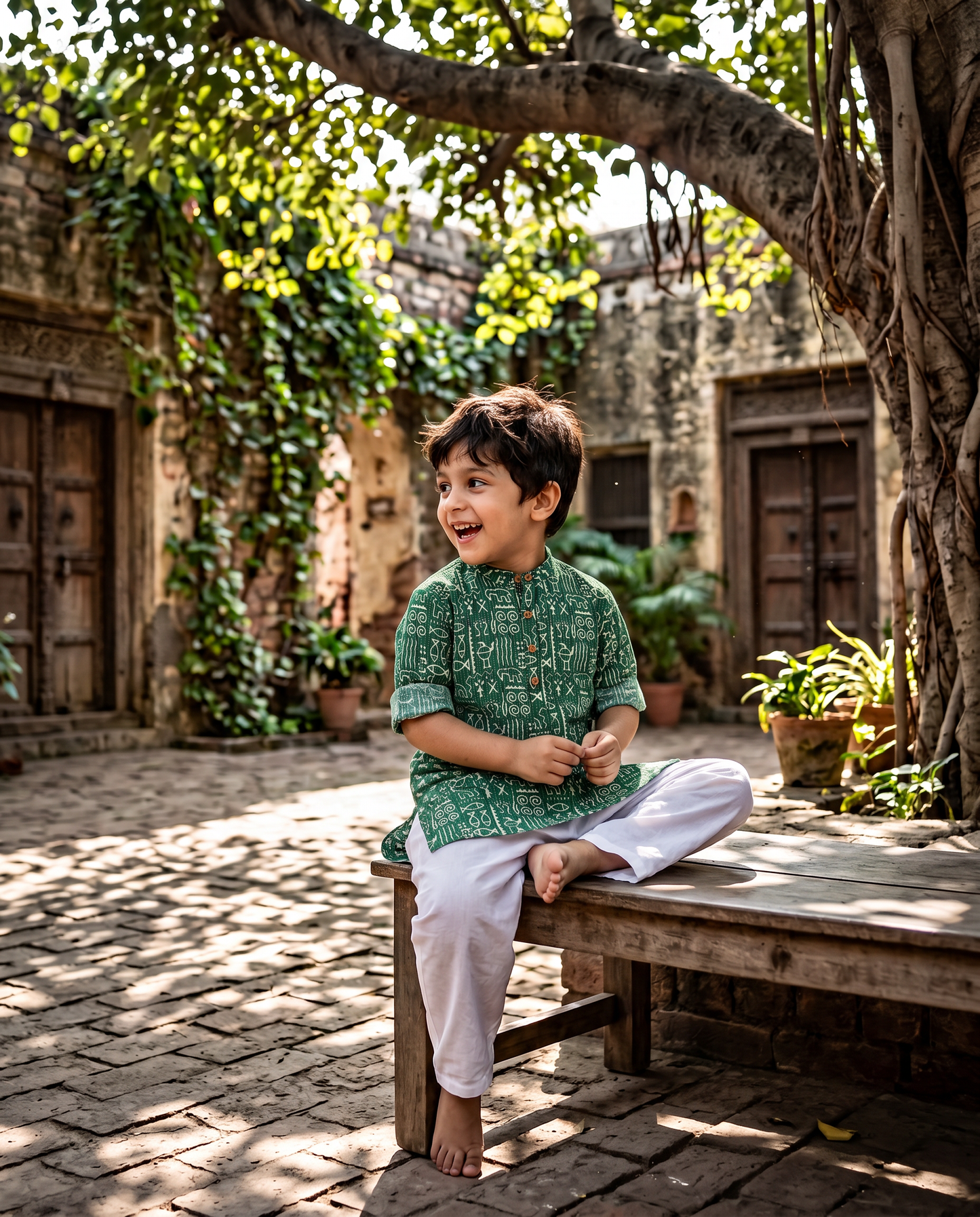 अBIR Hariyali Utsav Long Kurta for Boys