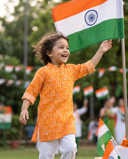अBIR Kesariya Kahani Long Kurta for Boys