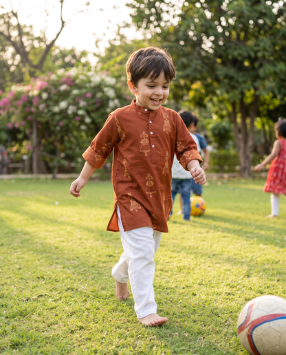अBIR Maati Kahani Long Kurta for Boys