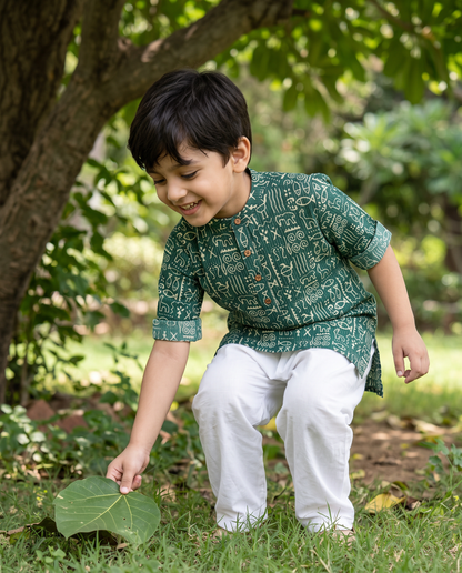 अBIR Hariyali Utsav Long Kurta for Boys