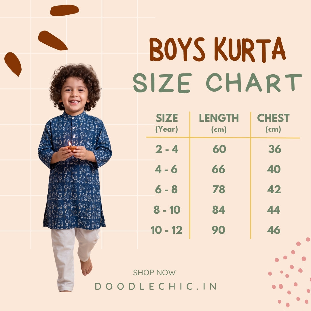 अBIR Neel Van Kahani Long Kurta for Boys