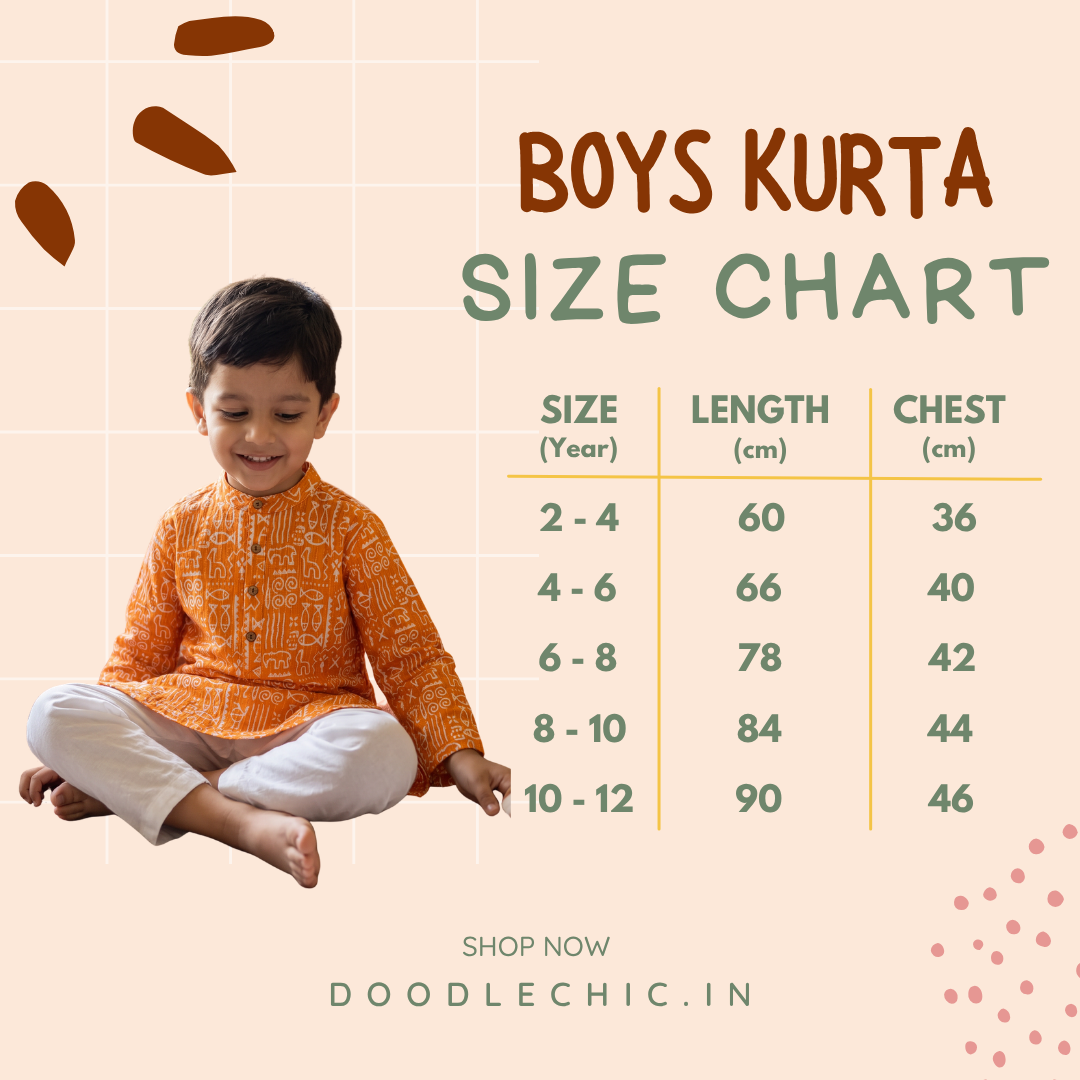 अBIR Kesariya Kahani Long Kurta for Boys