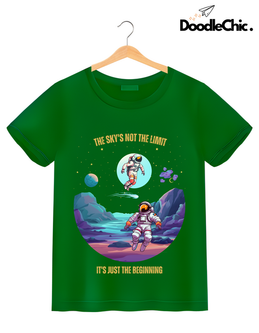 Sky's not the Limit Kids Organic Cotton T-shirt Green from DoodleChic