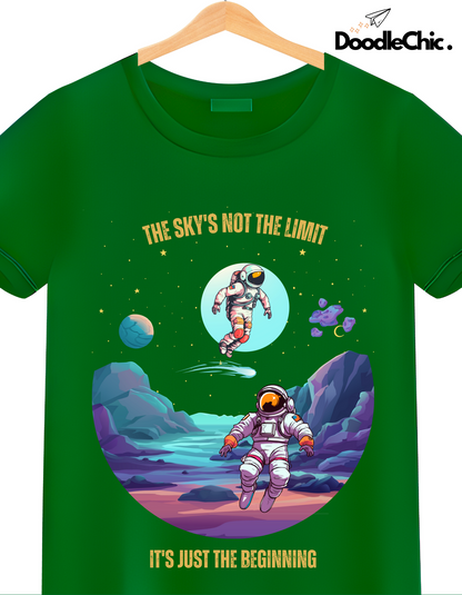 Sky's not the Limit Kids Organic Cotton T-shirt Green from DoodleChic